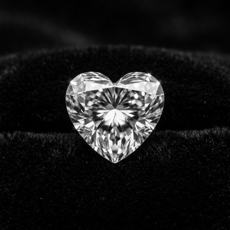 Heart cut diamond, top view